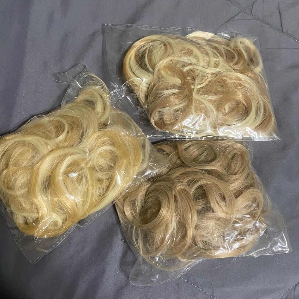 Two tone blonde hair scrunchies (NWT) bundle of 3